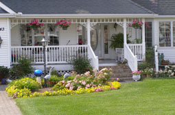 porch posts and railings at Leisure World